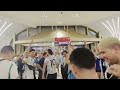 Crazy Argentina fans in metro station FIFA world cup Qatar 2022