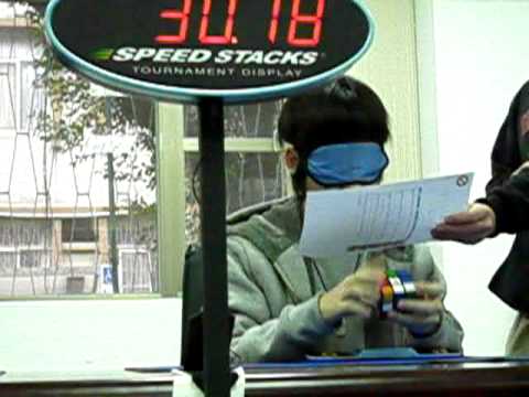 Tse-Kan Lin 3x3x3 blindfold Asian Record  52.96 @ Taiwan Winter Open 2009