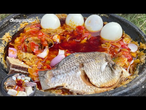 How To Make The Authentic Ghanaian Garden Eggs Abomu/ local Stew Recipe |Local Garden Eggs Dip Sauce