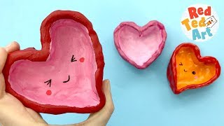 How to make a Heart Pinch Pot Easy - Valentine's Day Gift or Mother's Day Gift - Easy  Clay projects