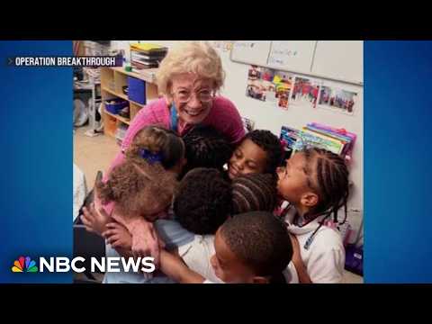 Kindergarten students celebrate 93-year-old classroom volunteer