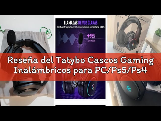 Vídeo relacionado con Tatybo Cascos Gaming Inalámbricos para PC/Ps5/Ps4, Auriculares Gaming Inalámbricos con 2,4 GHz+Bluetooth 5,3 Modo Dual, 7.1 Sonido Envolvente, Duración 40Hr+