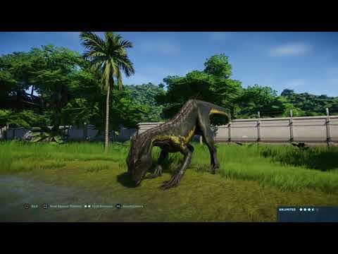 Jurassic World Evolution: Indoraptor vs Gallimimus herd (Base Genome)