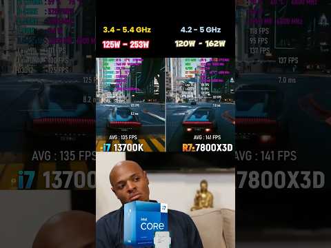 Ryzen 7 7800x3D vs Intel i7 13700K #pc #pcgaming #comparison #cpu #amd #gaming #pcbuilding