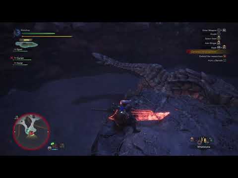 The Barroth doesn't like when you sharpen your weapons (Monster Hunter World)