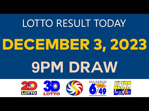 Lotto Result Today DECEMBER 3 2023 9pm Ez2 Swertres 2D 3D 6/49 6/58 PCSO