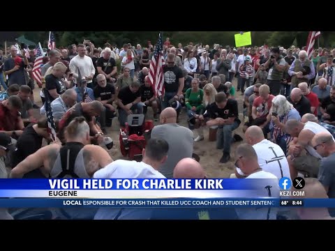 Vigil for slain conservative activist and podcaster Charlie Kirk held in Eugene