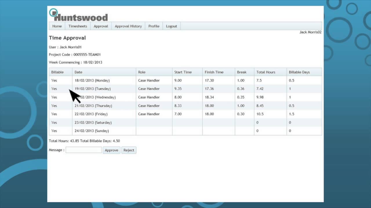 Time sheet approver tutorial 1280 x 720)