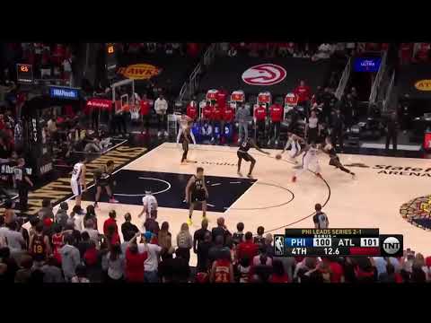 Joel Embiid misses wide open layup to win game 4 vs Hawks!
