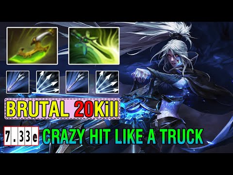 Pro Carry [Drow Ranger] Brutal Arrows Multishot Damage with Full Agility Build Crazy 20Kills 7.33E