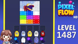 Pixel Flow Level 1487 Solution Walkthrough