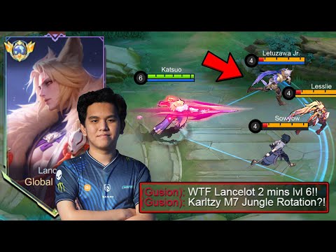 WHEN GLOBAL LANCELOT TRIES KARLTZY M7 NEW JUNGLE ROTATION IN SOLO RANK AND THIS HAPPENS.. 😱 - MLBB