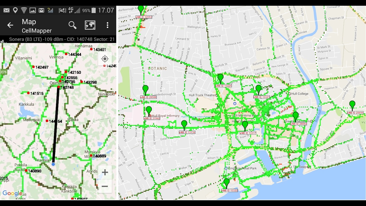 Cellmapper app: Find Phone masts/Cell towers and their Frequencies in your area