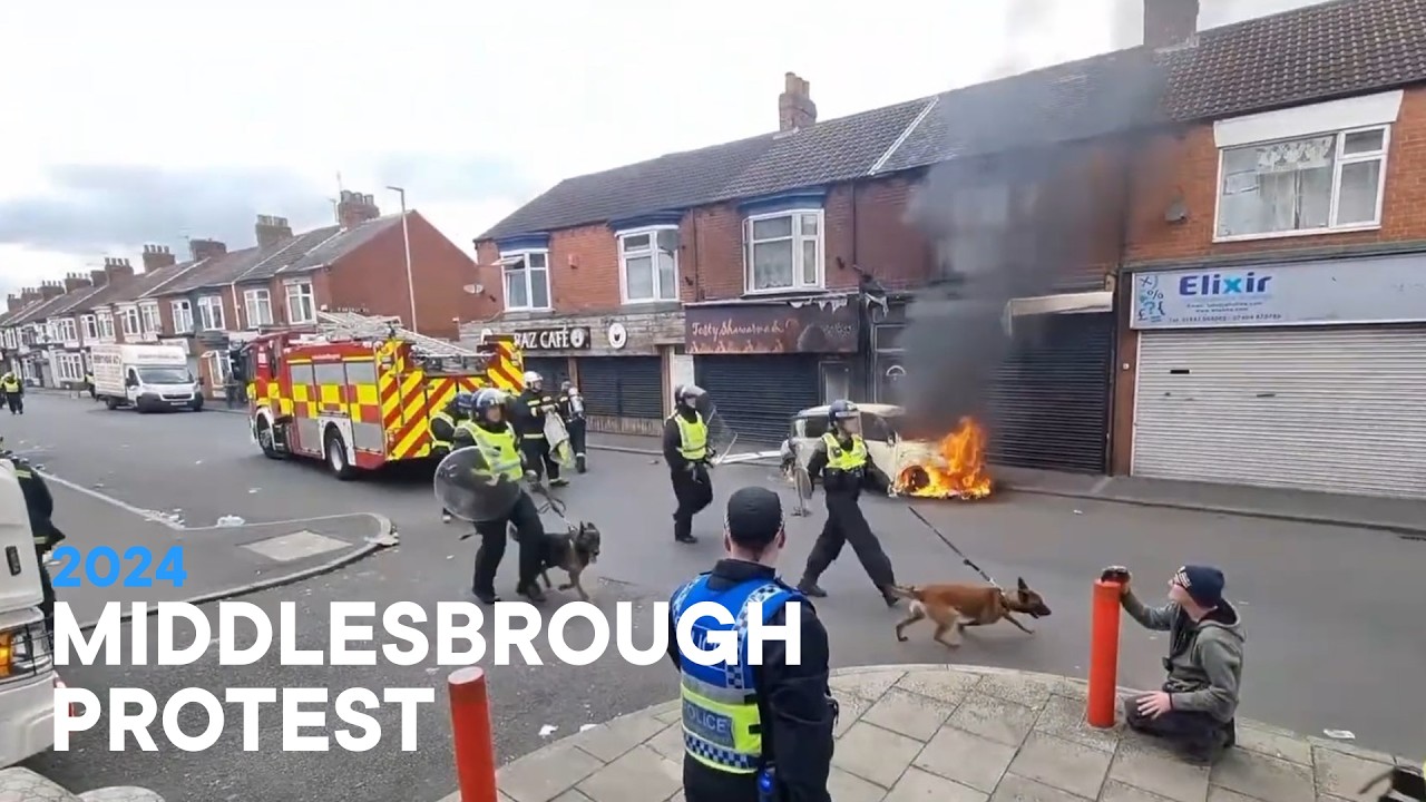 Protesters March Through Middlesbrough