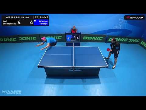 13:40 Yurii Shchepanskyi 3 - 2 Valentyn Yunchyk 11.05.2023 TT Euro.Cup Ukraine Star. TABLE 3