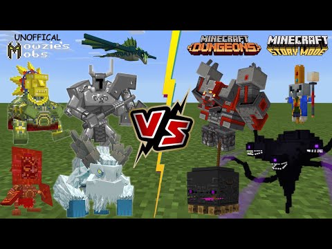 Mowzie's Mobs [Unofficial] VS Minecraft Dungeons and Minecraft Story Mode [EPIC BOSS BATTLES]