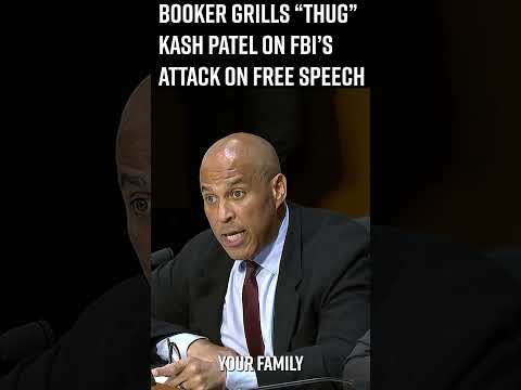 Booker Grills "Thug" Kash Patel on Free Speech Attacks