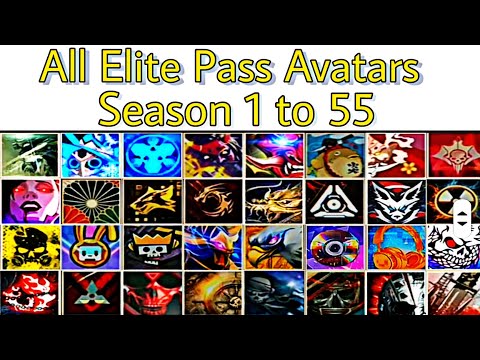 Free Fire All Elite Pass avatars season 1 to 55 