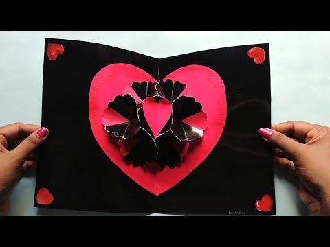 Valentine Cards Handmade Easy - Pop Up Card Heart - Valentine Day Card Making Ideas - Handmade Card Video