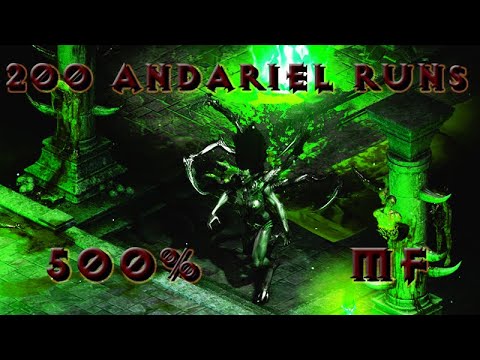 Lucky 200 Andariel Runs / 500% MF Lightning-Sorceress / Diablo 2 Resurrected - Solo B.net