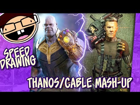 THANOS / CABLE (Josh Brolin) Mash-Up | Speed Drawing