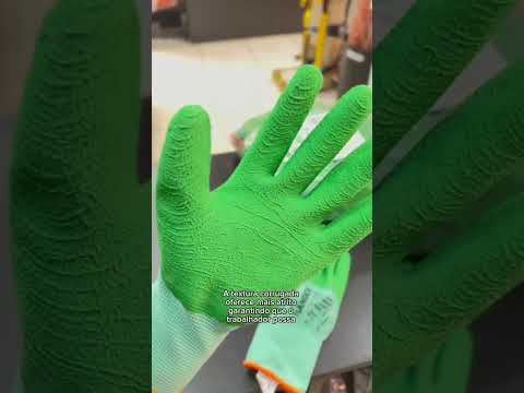 Luva Tricotada com Palma Corrugada Garra Verde Handex CA41627 | De