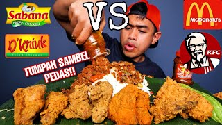 MUKBANG BATTLE AYAM GORENG RESTORAN VS KAKI LIMA, PAKE SAMBEL CUMI PEDAS!! MUKBANG BATTLE AYAM GORENG RESTORAN VS KAKI LIMA, PAKE SAMBEL CUMI PEDAS!!