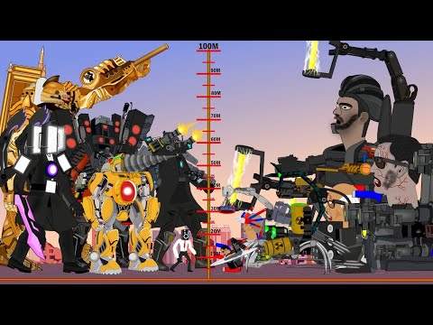 Skibidi Toilet: Size & Power Comparison All Titan TV-Man, Speakerman, Cameraman, Drill Man, Clockman