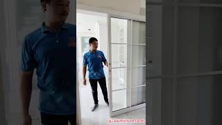 ชุดประตูบานเลื่อนรางบน พร้อมแปะลูกฟัก
