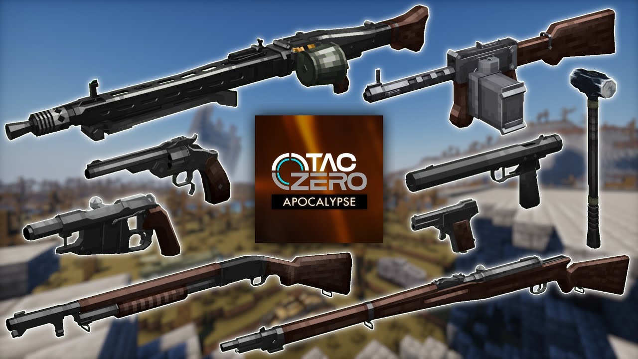 Minecraft TaCZ Apocalypse Gunpack - All Weapons Showcase | v1.1.7g | By Am1ethy