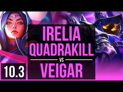 IRELIA vs VEIGAR (MID) | Quadrakill, 1500+ games | EUW Challenger | v10.3