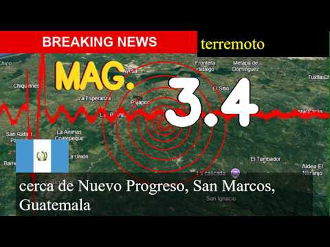 🚨Terremoto Hoy: Magnitud 3.4 Cerca cerca de Nuevo Progreso, San Marcos, Guatemala sábado 08 de agost