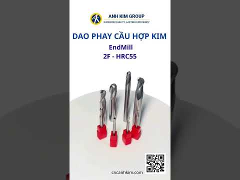 Dao phay cầu hợp kim 2F HRC55 Ball nose mill