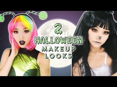 Halloween Makeup Looks | Dead Bride + Party Alien Girl