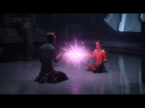 Star Wars Rebels Season  3 clip (Ezra and Darth Maul combine Holocrons)