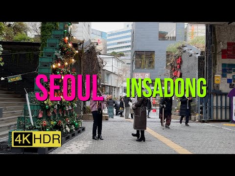 Insadong walking tour seoul korea 4K HDR