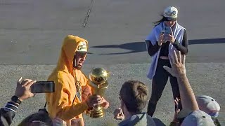Triumphant Warriors return, greeted by fans at SFO