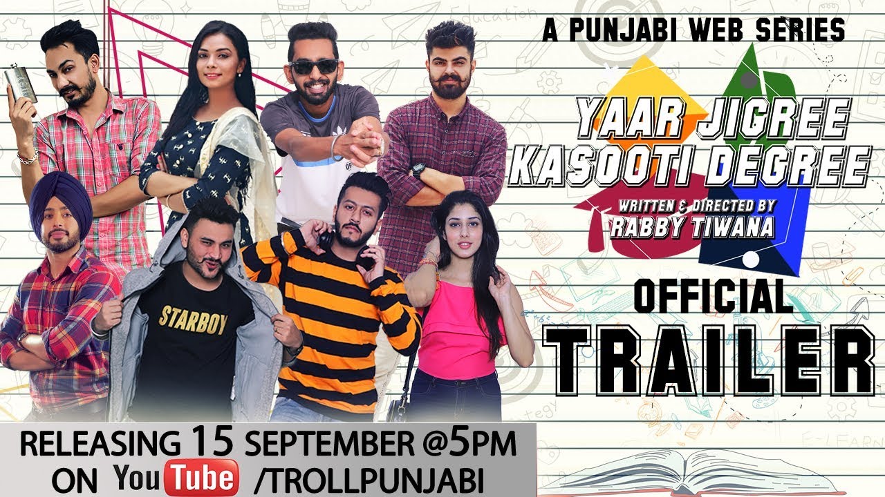 Yaar Jigree Kasooti Degree (Official Trailer) | Punjabi Web Series | Releasing 15th September @ 5 PM