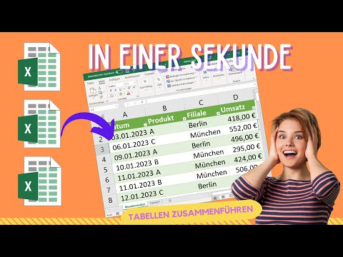 Excel Tabellen zusammenführen mit einem Klick!😲😍 (Daten aus anderer Tabelle holen)