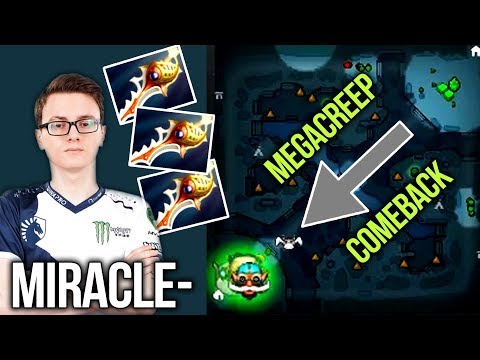 Miracle- Divine Rapier Comeback vs Mega Creeps - Dota 2 [7.07c]