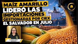 Maíz amarillo lideró las importaciones gestionadas por CIEX El Salvador en julio