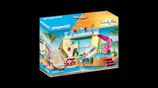 Playmobil-Bungalow avec piscine + Eclairages pour Maison moderne