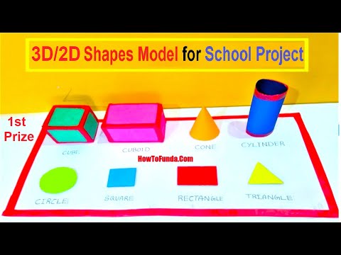 shapes model 3d 2D making using cardboard and paper maths model making idea DIY howtofunda