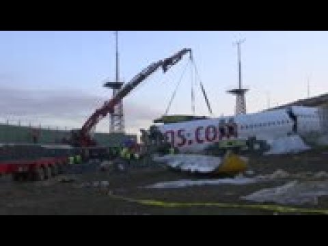 Wings of crashed plane in Turkey carried away