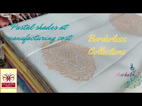 BORDERLESS SOFT SILK SAREE | PASTAL SHADES | ONLINE SHOPPING WITH COD | SILK MARK CERTIFICATED