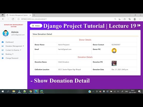19 Python Django Project || Donation Management System || Hindi