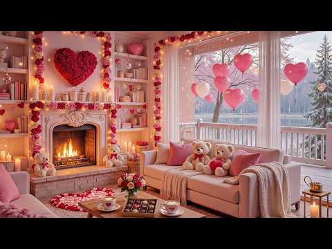 Cozy Valentine’s Fireplaces Ambience 💝 Soothing Piano Music & Fireplace 💘 Happy Valentine's Day