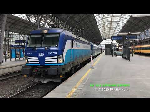 11.07.2020 EX354 # Západní express # SIEMENS Vectron # Praha hl.n. # EC 117 Silesia