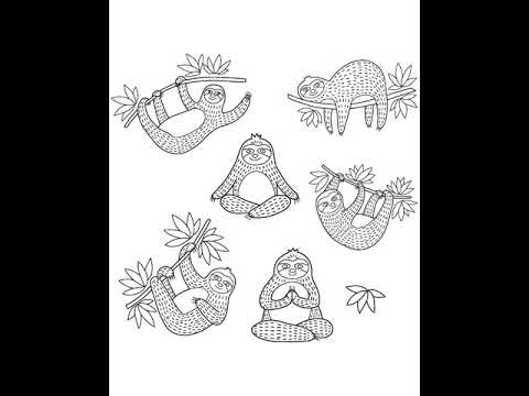 Sloth. Coloring Book for Adults