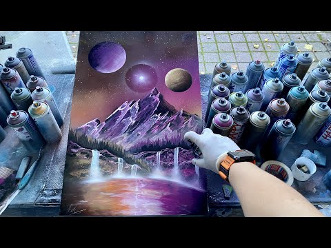 Calming Mountains - SPRAY PAINT ART by Skech